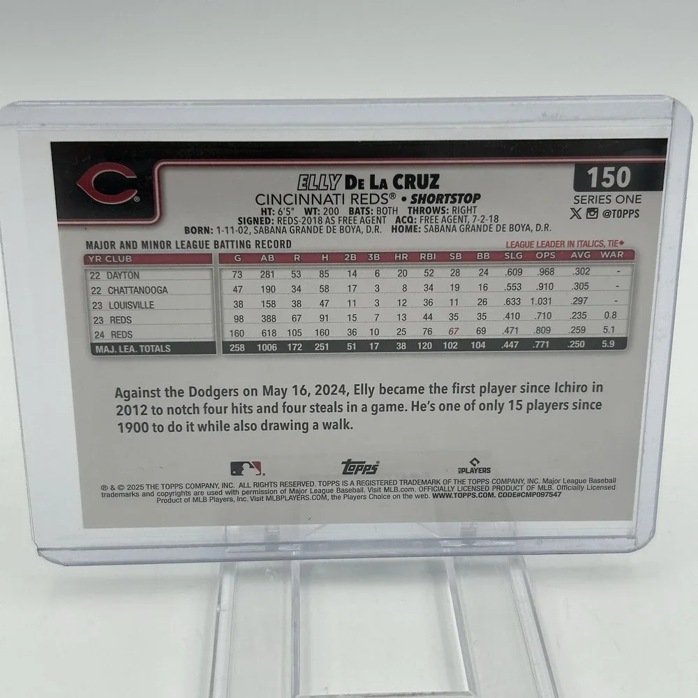 2025 Topps Series 1 Elly‎ De La Cruz Future Stars #150 Cincinnati Reds (H)